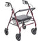 Drive Medical Durable 4-Wheel Rollator with Fold-Up Removable Back 8"