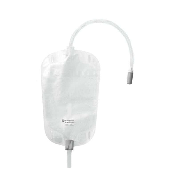 Conveen Security + Leg Bag Levered Opening, Non-Latex Straps, 50 cm Tubing, Sterile, 17 oz, 500 mL