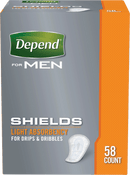 Depend Shields For Men Light Absorbency, One Size Fits Most