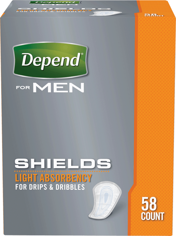 Depend Shields For Men Light Absorbency, One Size Fits Most