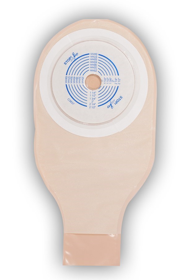 ActiveLife 1-Piece Drainable Pouch Cut-to-Fit 3/4" to 2-1/2" with Durahesive Plus, Opaque