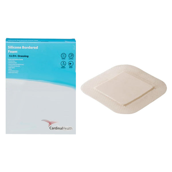 Cardinal Health Silicone Bordered Wound Dressing, 3" X 3"