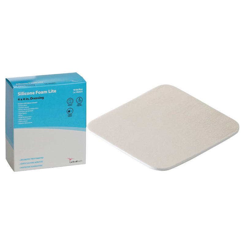 Cardinal Health Silicone Foam Lite Dressing, 4" x 4"