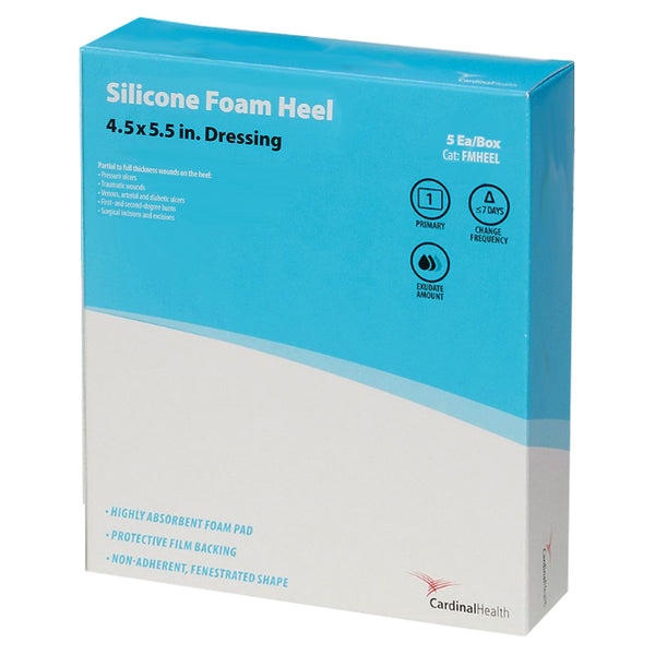 Cardinal Health Silicone Foam Heel Wound Dressing, 4.5" x 5.5"