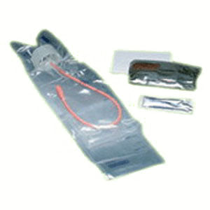 TOUCHLESS Female Red Rubber Intermittent Catheter Kit 14 Fr 1100 mL