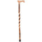 Brazos Free Form Twisted Hickory Handcrafted Wood Cane with Derby Handle, 37"