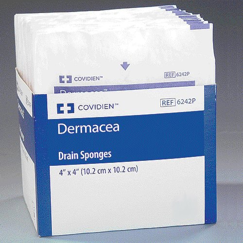 Dermacea Sterile Drain Sponge 4" x 4" 6 ply