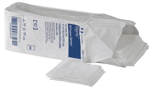 Curity All-Purpose 3-Ply Non-Woven Sponge, 4â€³ x 4â€³ Non-Sterile