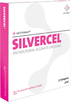 Silvercel Antimicrobial Alginate Dressing, 4" x 8"