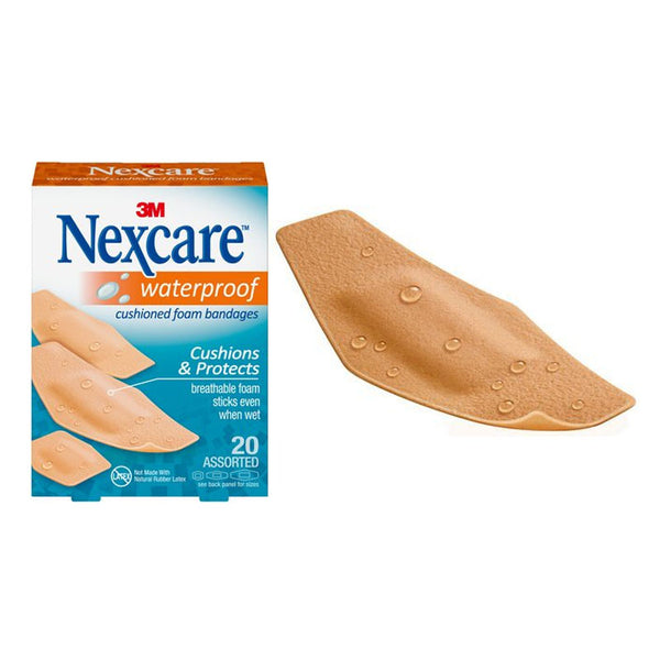 Nexcare Waterproof Cushioned Foam Bandages, 20 ct