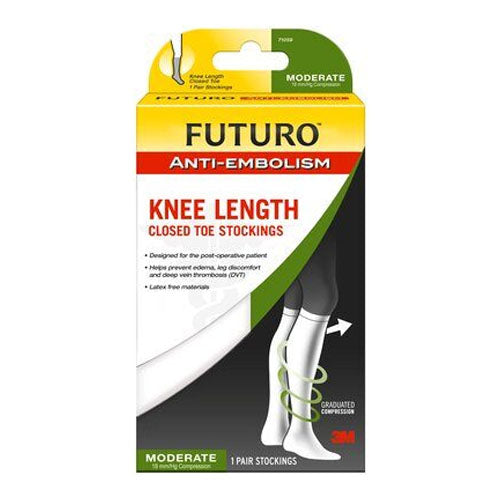 FUTURO Anti-Embolism Knee Length Stockings, Large