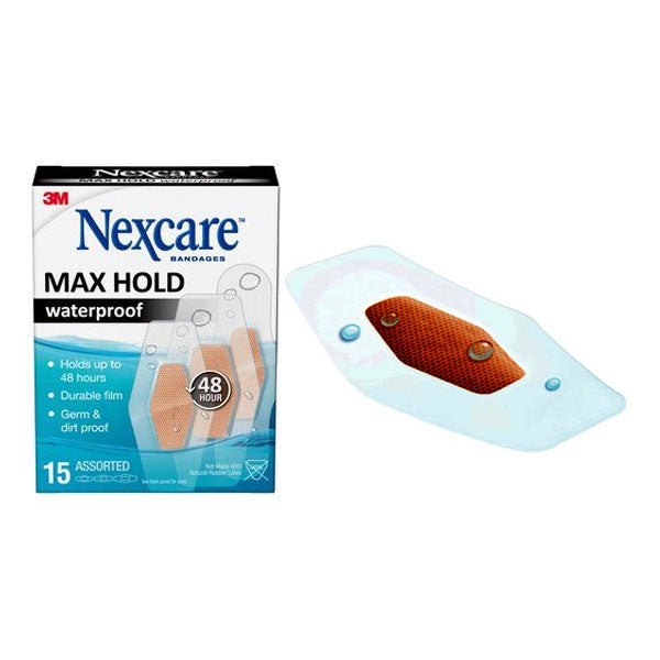 Nexcare Max Hold Bandage, Assorted Sizes, 15 ct