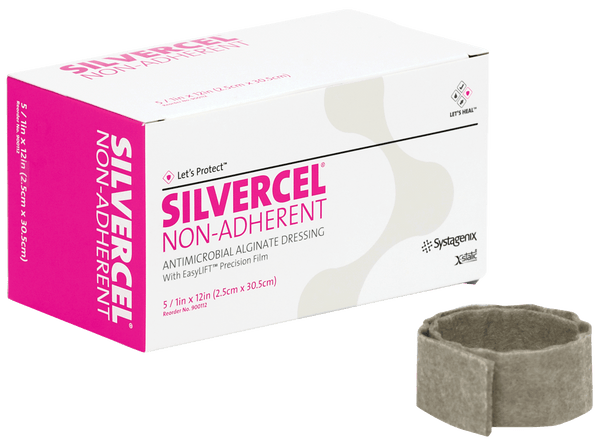 Silvercel Non-Adherent Antimicrobial Alginate Dressing 1" x 12" Rope