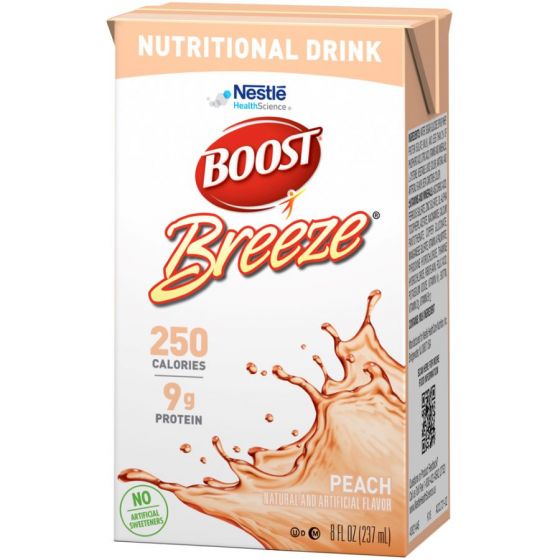 Boost Breeze Nutritional Drink, Peach 8 oz. Tetra Brik Pak