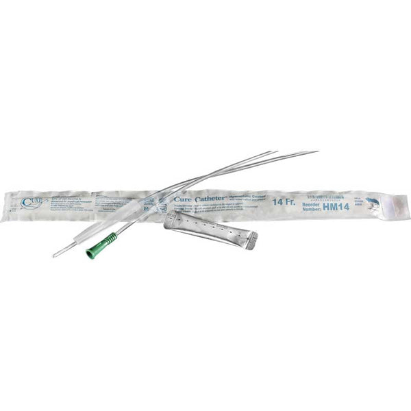 Male 12 French Hydrophilic Coated Sterile Intermittent Urinary Catheter, 16"