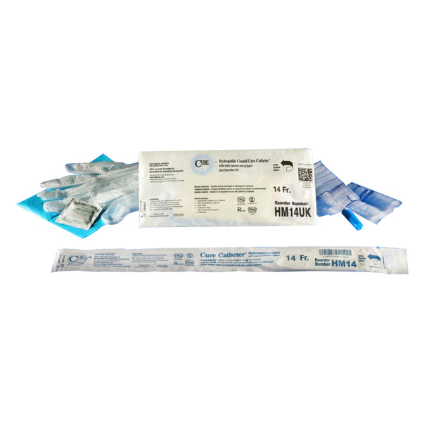 Cure Hydrophilic Catheter Kit, 14 Fr, 16"