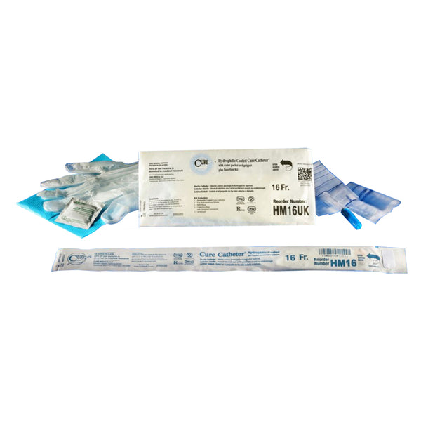 Cure Hydrophilic Catheter Kit, 16 Fr, 16"