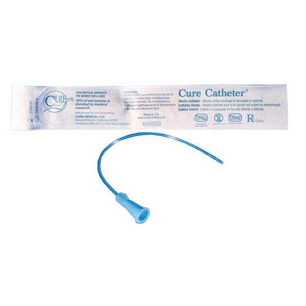 Cure Medical Hydrophilic Coated Pediatric Intermittent Catheter, 8 Fr, 10"
