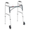 Deluxe Adult Folding Walker, Two Button with 5" Wheels, Assembled, 350 lb Weight Capacity