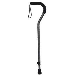 Offset Aluminum Cane with Tab-Loc Silencer, Black, 300 lb Capacity