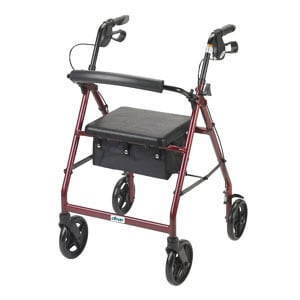 Drive Medical 4-Wheel Rollator 7.5 Casters Aluminum