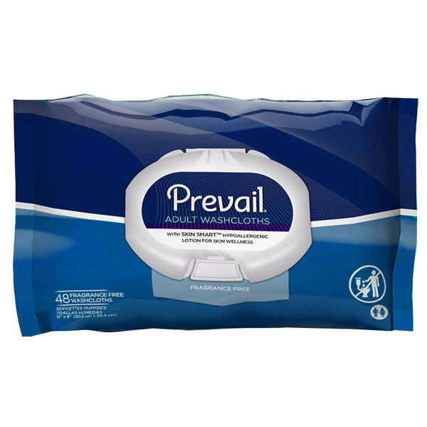 Prevail Unscented Disposable Adult Washcloth 12" x 8"