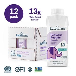 KATE FARMS Pediatric Peptide Formula 1.5 Vanilla, 8.45 fl oz
