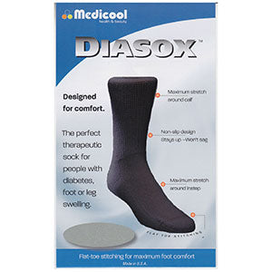 Diasox Seam-Free Sock, Large, Black