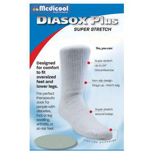 DiaSox Plus White, X-Large