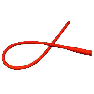 AMSure Male Red Rubber Urethral Catheter 14 Fr 16"