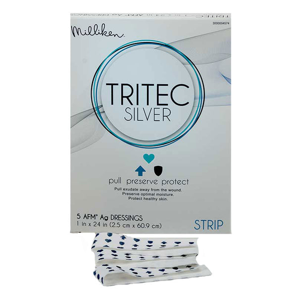 Tritec Silver Antimicrobial Wound Dressing, 1" x 24" Strip