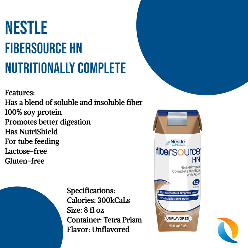 Fibersource HN Nutritionally Complete Unflavored 8 oz. Can