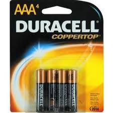 Duracell Alkaline AAA Battery (4 count) 1.5v For External Infusion Pump