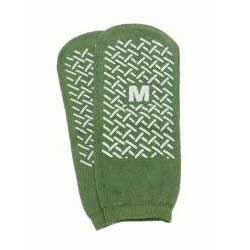 Single Tread Patient Safety Footwear with Terrycloth Exterior, 2X-Large, Green