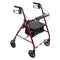 ProBasics Aluminum Rollator, 6" Wheels, Burgundy, 300 lb Weight Capacity.