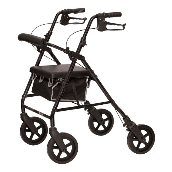 ProBasics Aluminum Rollator, 8" Wheels, Black, 300 lb Weight Capacity