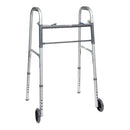 ProBasics Economy Two-Button Steel Walker with 5" Wheels, Adult.