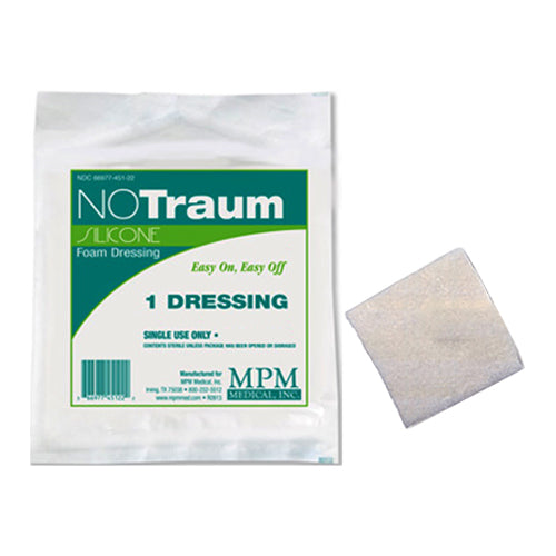 NoTraum Extra Bordered Silicone Foam Dressing, 4" x 4"