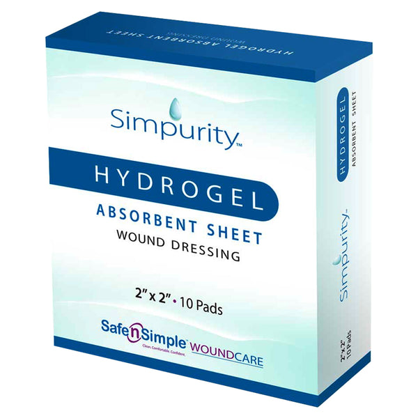 Simpurity Hydrogel Dressing with Adhesive Border, 2" x 2"