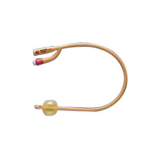 Gold 2-Way Silicone-Coated Foley Catheter 18 Fr 5 cc