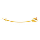 Gold 3-Way Silicone-Coated Foley Catheter 18 Fr 30 cc
