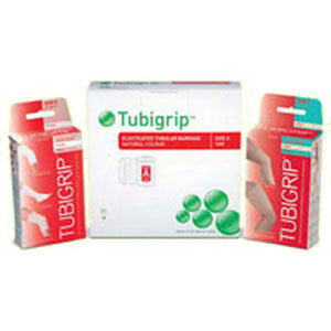 Tubigrip Elasticated Tubular Bandage, Natural, Size F, 4" x 1 yd. (Large Knee and Medium Thigh)