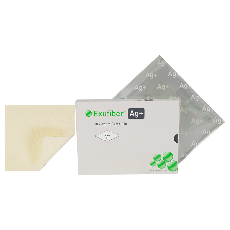 Exufiber Ag+ Gelling Fiber Dressing, 4" x 4.8"