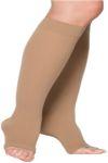 Calf, 30-40, Medium, Full, Long, Open Toe, Beige