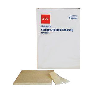 ZeniFiber Calcium Alginate Wound Dressing, 4" x 4"
