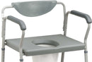 Deluxe Bariatric Drop-Arm Commode, Assembled, Grey