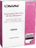 ReliaMed Sterile Latex-Free Transparent Thin Film I.V. Site Adhesive Dressing 4" x 4-3/4"