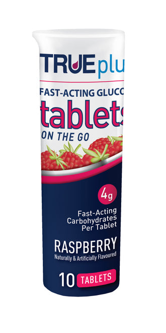 TRUEplus Glucose Tablets 10 count, Raspberry