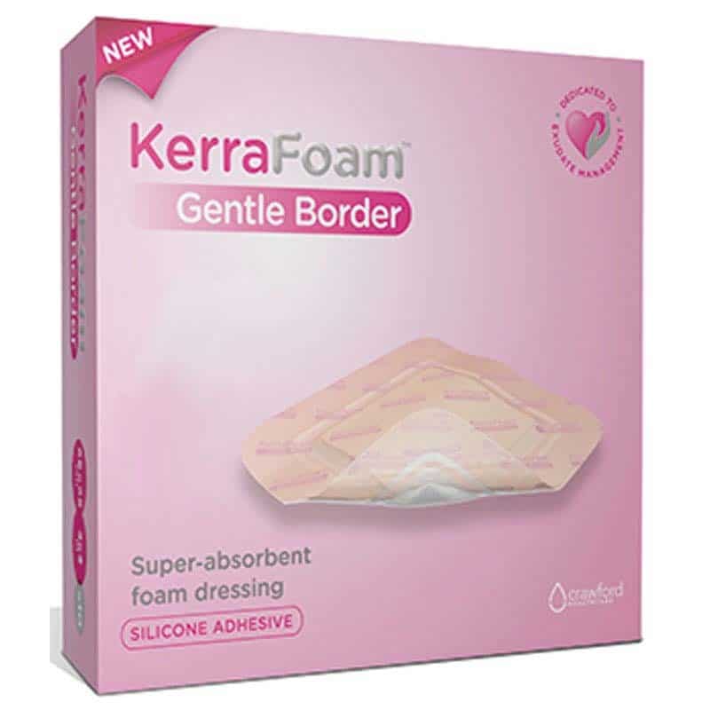 KerraFoam Gentle Border Absorbent Dressing, 4" x 8"