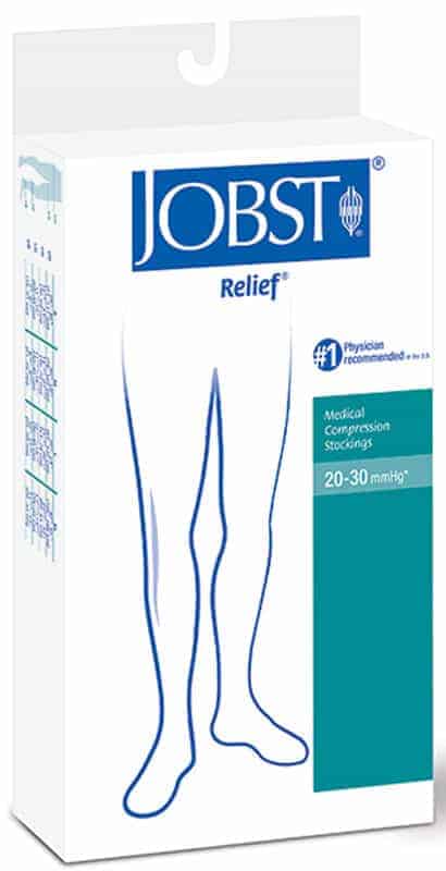Relief Thigh High,20-30,Clsd Toe,Sil Band,Xlg,Bge